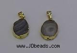 NGP6941 15*20mm oval druzy agate pendants wholesale