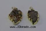 NGP6945 22*35mm - 30*45mm leaf druzy agate pendants wholesale