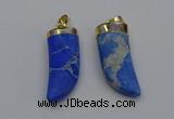 NGP7028 12*35mm - 14*40mm horn white howlite turquoise pendants