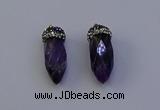 NGP7060 12*30mm - 15*35mm faceted bullet amethyst pendants