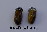 NGP7069 12*30mm - 15*35mm faceted bullet yellow tiger eye pendants