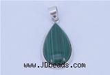 NGP710 14*37mm teardrop natural malachite with sterling silver pendant