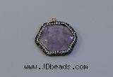 NGP7112 30*30mm hexagon light amethyst pendants wholesale