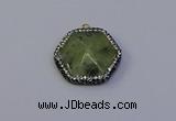 NGP7117 30*30mm hexagon green qutilated quartz pendants wholesale