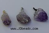 NGP7149 20*40mm - 30*45mm faceted nuggets amethyst pendants