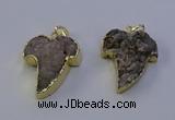 NGP7153 25*35mm teeth-shaped druzy agate pendants wholesale