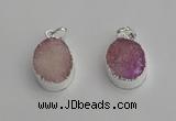 NGP7187 15*20mm oval druzy quartz pendants wholesale