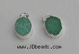 NGP7189 15*20mm oval druzy quartz pendants wholesale