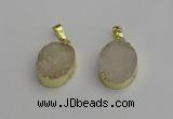 NGP7195 15*20mm oval druzy quartz pendants wholesale