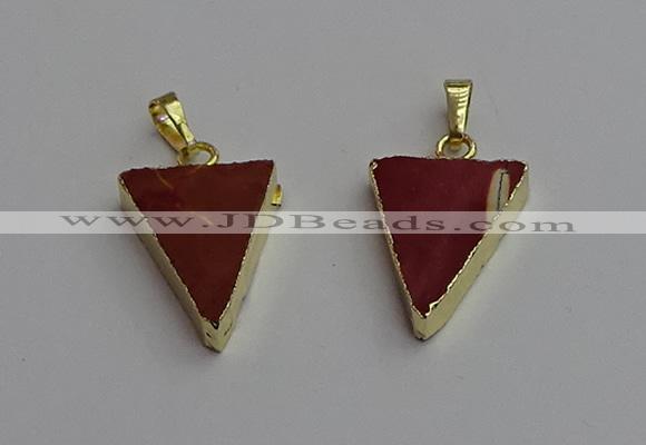 NGP7250 18*25mm triangle mookaite gemstone pendants