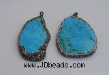 NGP7362 40*60mm - 55*75mm freeform turquoise pendants