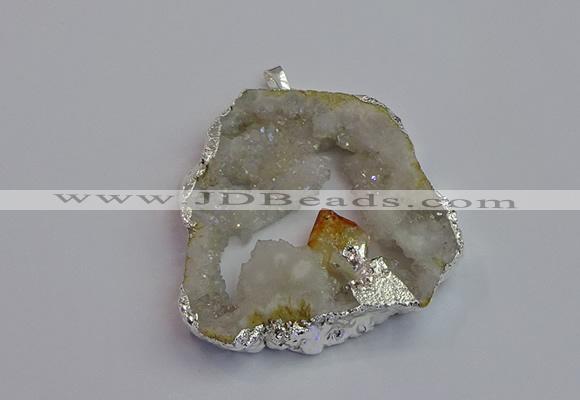 NGP7382 45*50mm - 50*55mm freeform druzy agate pendants