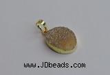 NGP7490 15*20mm oval plated druzy agate gemstone pendants