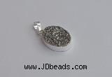 NGP7505 15*20mm oval plated druzy agate gemstone pendants