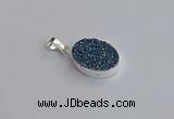 NGP7507 15*20mm oval plated druzy agate gemstone pendants