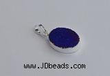 NGP7509 15*20mm oval plated druzy agate gemstone pendants