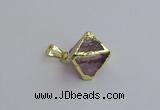 NGP7554 20*22mm amethyst gemstone pendants wholesale