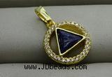 NGP7598 13mm coin lapis lazuli gemstone pendants wholesale