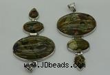 NGP8020 50*82mm - 52*86mm rhyolite gemstone pendant set jewelry