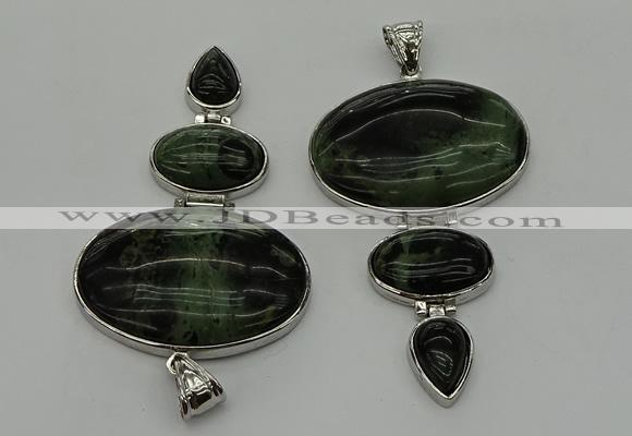 NGP8021 50*82mm - 52*86mm kambaba jasper pendant set jewelry