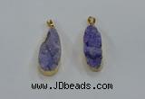 NGP8502 15*33mm - 17*40mm flat teardrop druzy agate pendants