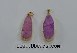 NGP8503 15*33mm - 17*40mm flat teardrop druzy agate pendants