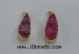 NGP8504 15*33mm - 17*40mm flat teardrop druzy agate pendants