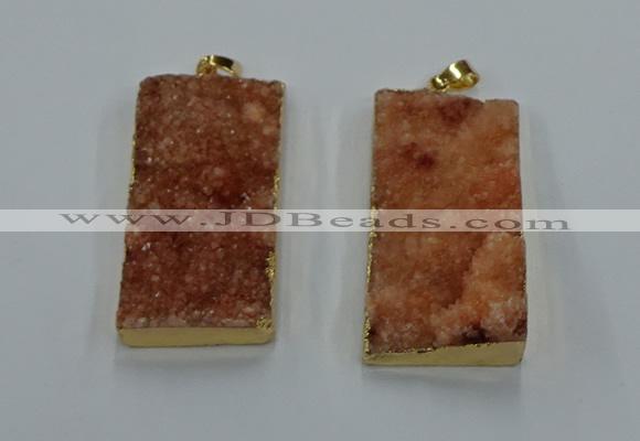 NGP8522 25*50mm - 27*53mm rectangle druzy agate pendants