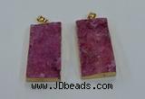 NGP8525 25*50mm - 27*53mm rectangle druzy agate pendants