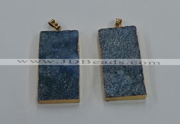 NGP8526 25*50mm - 27*53mm rectangle druzy agate pendants