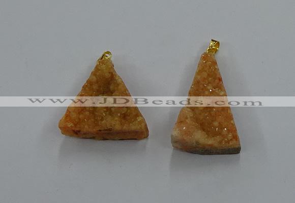 NGP8575 18*25mm - 25*40mm triangle druzy agate pendants wholesale