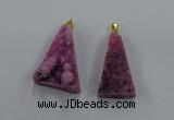 NGP8578 18*25mm - 25*40mm triangle druzy agate pendants wholesale