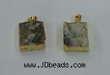 NGP8585 18*25mm rectangle druzy agate pendants wholesale