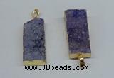 NGP8606 15*35mm - 16*40mm rectangle druzy agate pendants wholesale