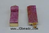 NGP8608 15*35mm - 16*40mm rectangle druzy agate pendants wholesale