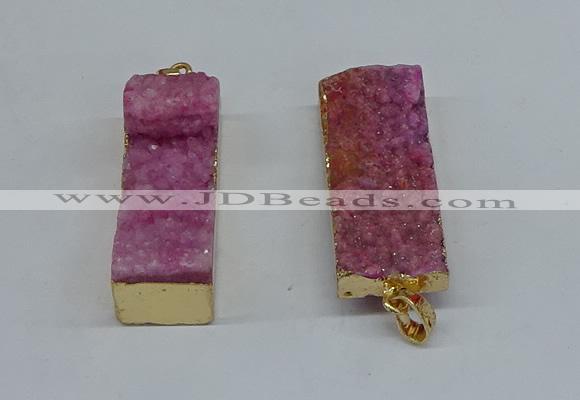 NGP8608 15*35mm - 16*40mm rectangle druzy agate pendants wholesale