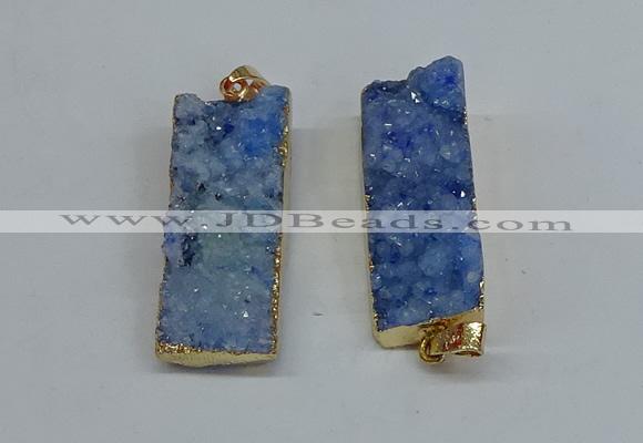 NGP8609 15*35mm - 16*40mm rectangle druzy agate pendants wholesale