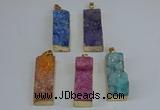 NGP8613 15*35mm - 16*40mm rectangle druzy agate pendants wholesale