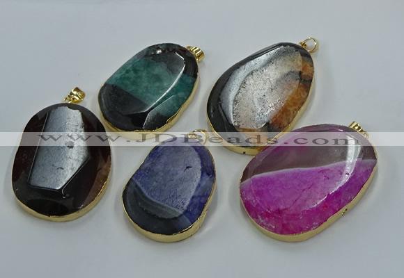 NGP8633 32*45mm - 46*48mm freeform druzy agate pendants wholesale