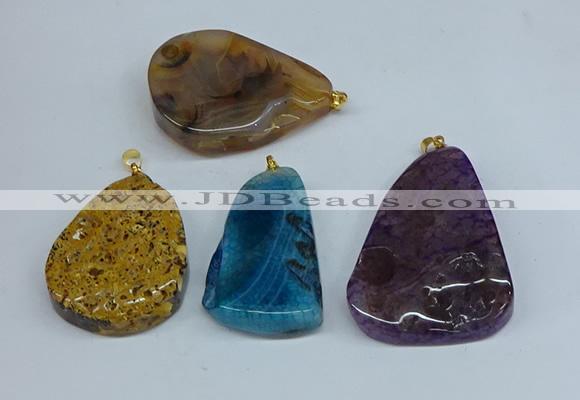 NGP8712 25*40mm – 35*50mm freeform agate pendants wholesale