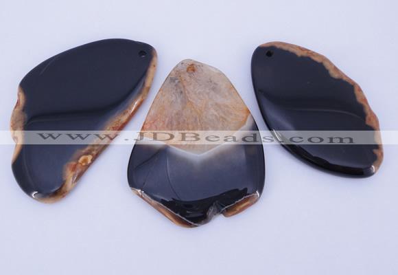 NGP872 5PCS 35-45mm*60-75mm freeform agate gemstone pendants