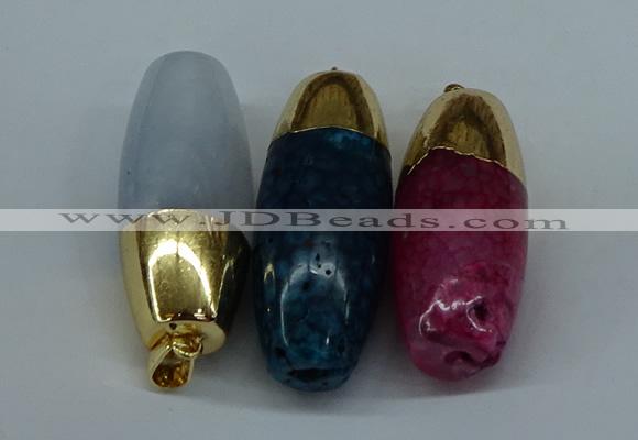 NGP8742 18*44mm rice agate gemstone pendants wholesale