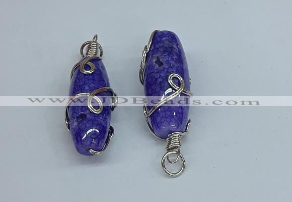 NGP8826 18*45mm rice agate gemstone pendants wholesale