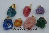 NGP8853 20*25mm - 30*40mm nuggets agate gemstone pendants