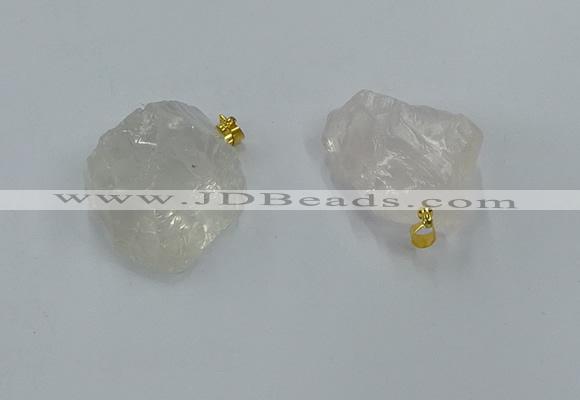 NGP8855 20*25mm - 30*40mm nuggets white crystal pendants wholesale