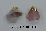 NGP8861 20*25mm - 30*40mm nuggets rose quartz gemstone pendants