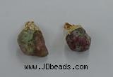 NGP8866 20*25mm - 30*40mm nuggets tourmaline gemstone pendants