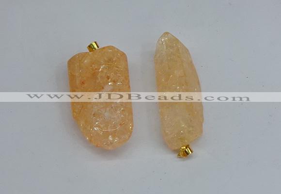 NGP8879 16*38mm - 25*60mm sticks crackle quartz pendants wholesale