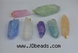 NGP8885 16*38mm - 25*60mm sticks crackle quartz pendants wholesale