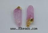 NGP8890 10*35mm - 20*45mm sticks crackle quartz pendants